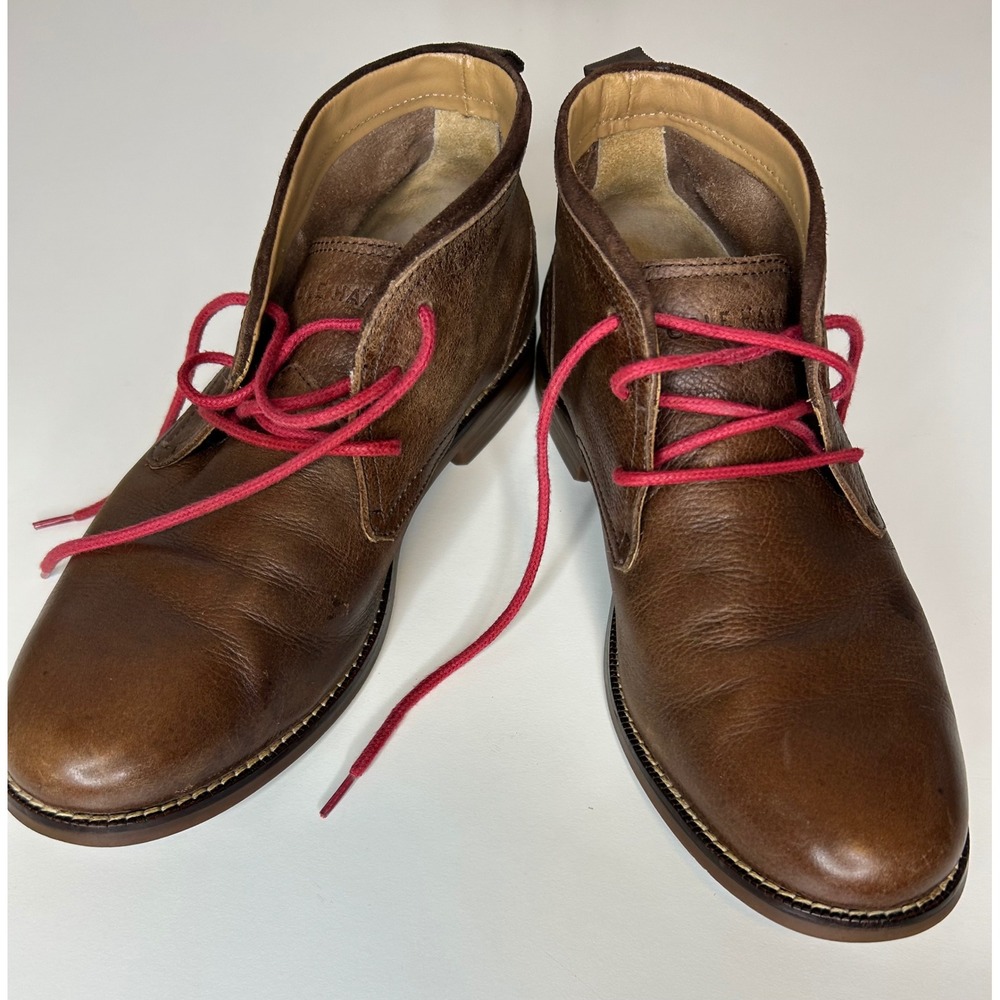 Cole Haan Kennedy Chukka Aesthetic Boots Brown Leather Red Laces Mens 8 M Used - Picture 2 of 13